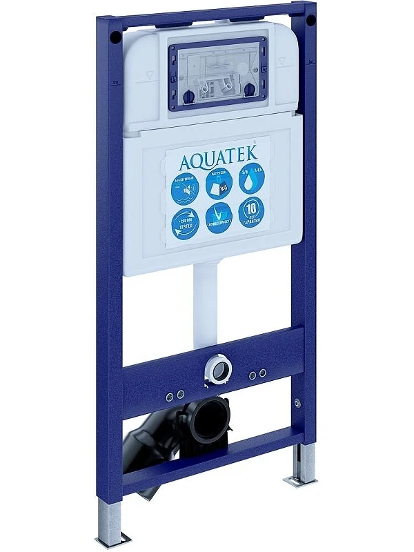 Комплект унитаза с инсталляцией Aquatek Set Aquatek Классик cm-067 4в1 цвет Белый с сиденьем Микролифт и клавишей смыва цвет Хром глянцевый