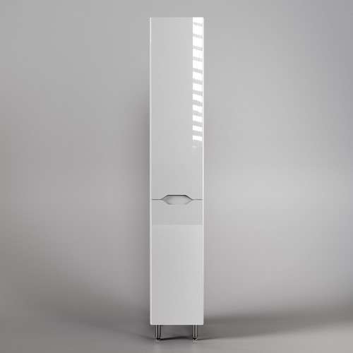 Шкаф пенал Style Line Марелла 30 Люкс Plus СС-00002419 с бельевой корзиной Белый глянец антискрейтч МДФ / ЛДСП