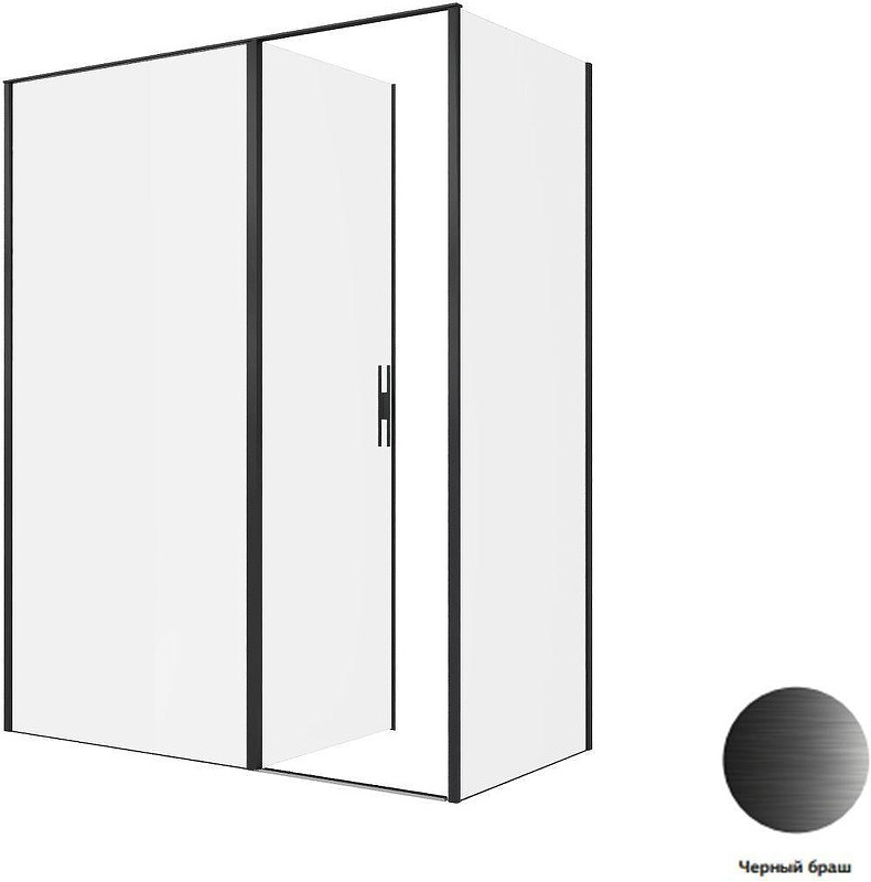 Душевой уголок Allen Brau Priority 160x80 3.31039.BBA+3.31042.BBA цвет профиля Черный браш стекло прозрачное