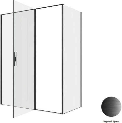 Душевой уголок Allen Brau Priority 160x80 3.31039.BBA+3.31042.BBA цвет профиля Черный браш стекло прозрачное