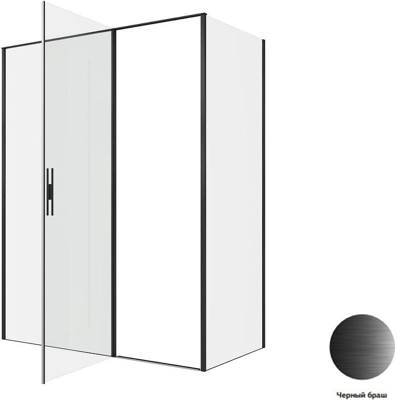 Душевой уголок Allen Brau Priority 160x80 3.31039.BBA+3.31042.BBA цвет профиля Черный браш стекло прозрачное
