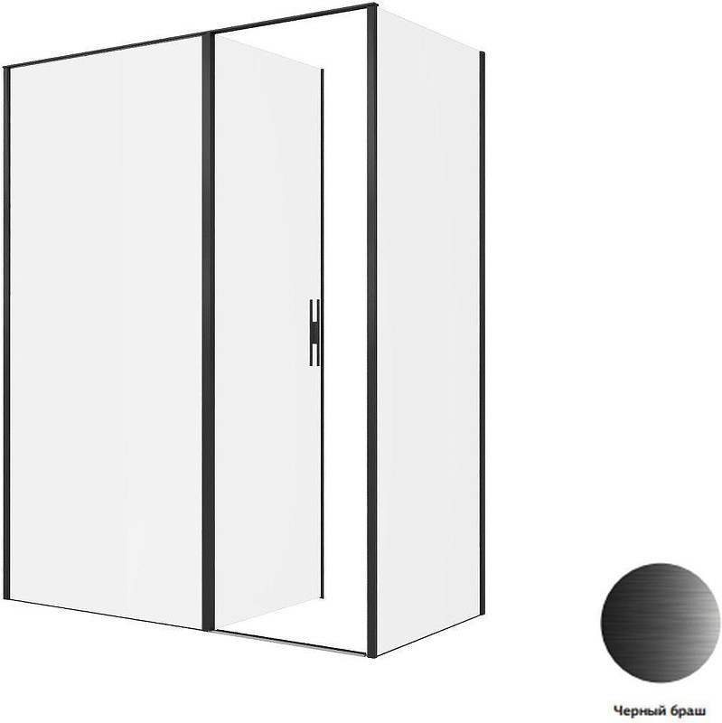 Душевой уголок Allen Brau Priority 160x80 3.31039.BBA+3.31042.BBA цвет профиля Черный браш стекло прозрачное