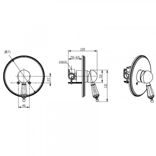 Смеситель для душа Boheme Brillante Ripresa 345 Хром латунь встраиваемый