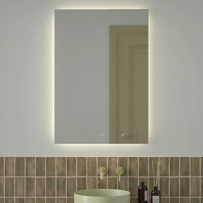 Зеркало Defesto Glow 70х100 DF 2509S с подсветкой 32W-4500К/с фацетом/Сенсорный выключатель/Нейтральный белый свет