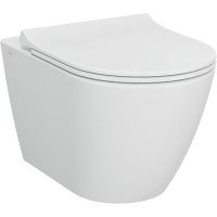 Комплект унитаза с инсталляцией Vitra Sanibelle 9878B003-7200 с сиденьем Микролифт и клавишей смыва Хром глянцевый фарфор подвесной