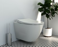 Комплект унитаза с инсталляцией Vitra Sanibelle 9878B003-7200 с сиденьем Микролифт и клавишей смыва Хром глянцевый фарфор подвесной