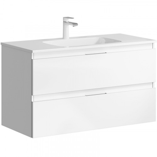 Тумба под раковину Aqwella Accent 100 ACC0110W подвесная Белая МДФ / ЛДСП