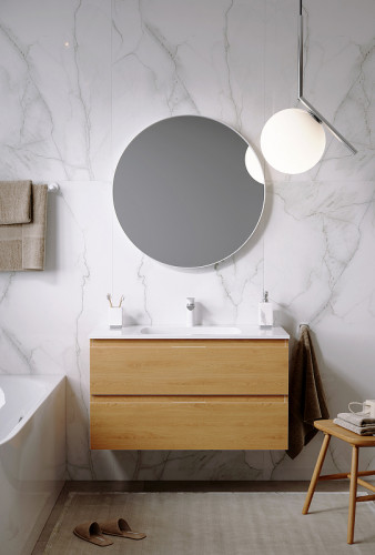 Тумба под раковину Aqwella Accent 100 ACC0110W подвесная Белая МДФ / ЛДСП