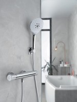 Смеситель для ванны Jacob Delafon Rivoli E24325-CP с термостатом Хром латунь на стену