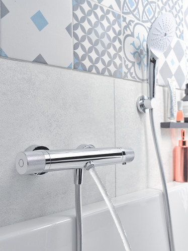 Смеситель для ванны Jacob Delafon Rivoli E24325-CP с термостатом Хром латунь на стену