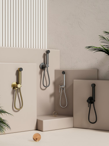 Гигиенический душ со смесителем Splenka S99.52.03 Золото матовое латунь встраиваемый