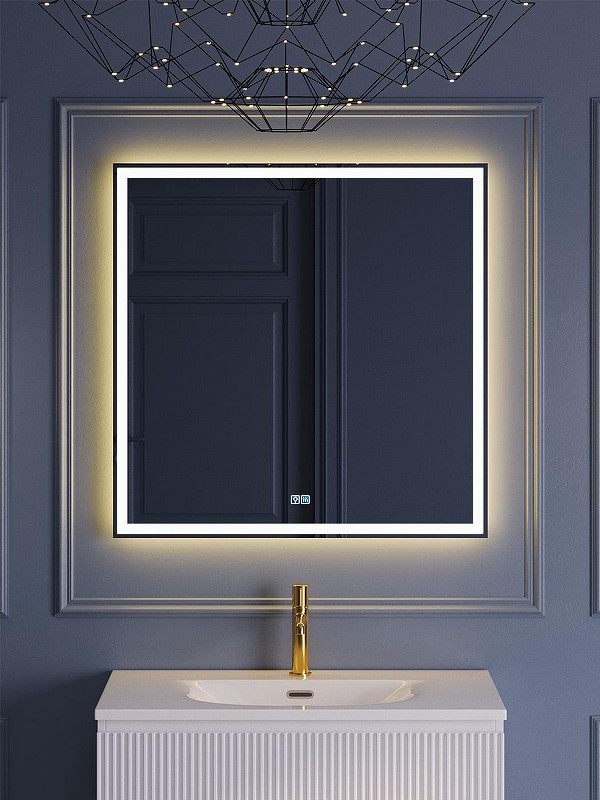 Зеркало BelBagno 80 SPC-GRT-800-800-LED-3000K-TCH-WARM с подсветкой с сенсорным выключателем и подогревом