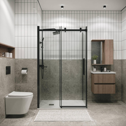 Душевая стенка Grossman Classic 100 200.K33.04.100.42.00 профиль Графит сатин стекло прозрачное