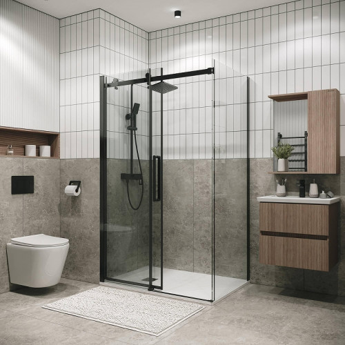 Душевая стенка Grossman Classic 100 200.K33.04.100.42.00 профиль Графит сатин стекло прозрачное