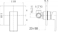 Смеситель для душа Paffoni Elle EL010NO/M Черный матовый встраиваемый
