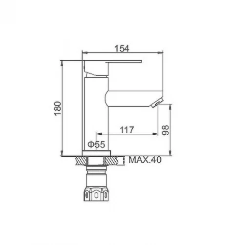 Смеситель для раковины Accoona H103 A96103 Нержавеющая сталь