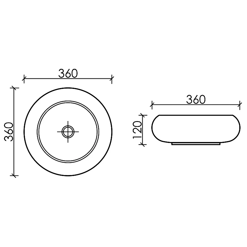 Раковина-чаша Ceramicanova Element 36 CN6050MB Черная матовая фарфор накладная