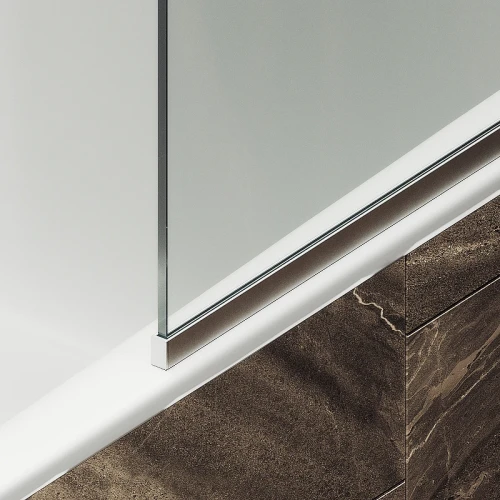 Шторка на ванну Maybah Glass MGV-154-5у 740x1400 в узком профиле Хром матовый стекло прозрачное