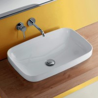 Раковина Kerasan Tribeca 60 514301 Белая фаянс накладная, полувстраиваемая