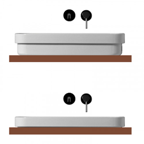 Раковина Kerasan Tribeca 60 514301 Белая фаянс накладная, полувстраиваемая