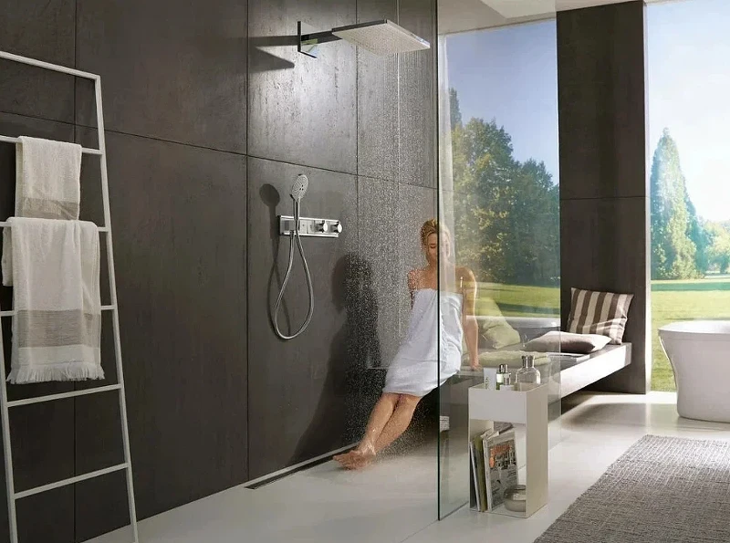Смеситель для душа Hansgrohe RainSelect 15356000 с термостатом Хром латунь встраиваемый