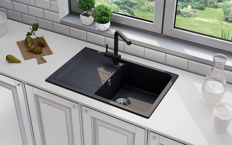 Кухонная мойка Ulgran Quartz Gerda 780-04 Платина искусственный камень (литьевой мрамор) встраиваемый