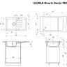 Кухонная мойка Ulgran Quartz Gerda 780-04 Платина искусственный камень (литьевой мрамор) встраиваемый