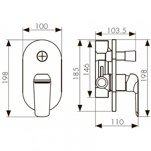 Смеситель для душа Kaiser Glory 69177 Белый Хром латунь встраиваемый