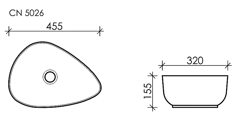 Раковина-чаша Ceramicanova Element 45 CN5026 Белая фарфор накладная