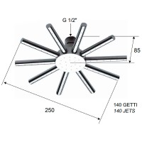 Верхний душ Remer 359S25X Хром латунь на потолок