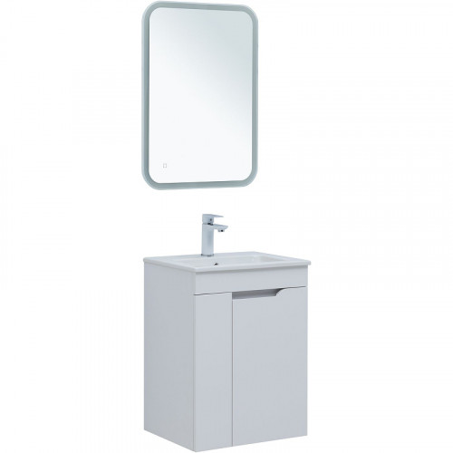 Тумба под раковину Aquanet Практика 50 330451 подвесная Белая матовая МДФ / ЛДСП