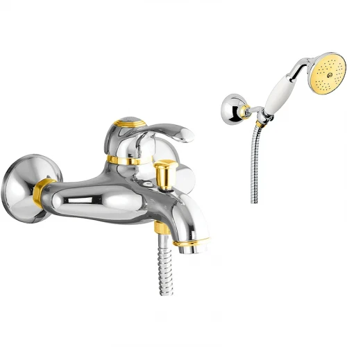Смеситель для ванны Webert Aurora AU850101017 Хром Золото на стену
