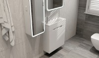 Тумба под раковину Jorno Modul 60 Mol.01.60/P/W/JR подвесная Белая МДФ / ЛДСП