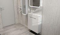 Тумба под раковину Jorno Modul 60 Mol.01.60/P/W/JR подвесная Белая МДФ / ЛДСП