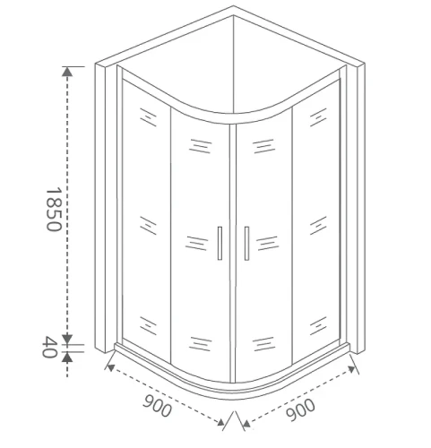 Душевой уголок Good Door Latte R-90-G-WE 90x90 профиль Белый стекло Grape