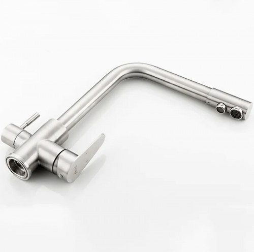 Смеситель для кухни Frap F4348 Сатин нержавеющая сталь