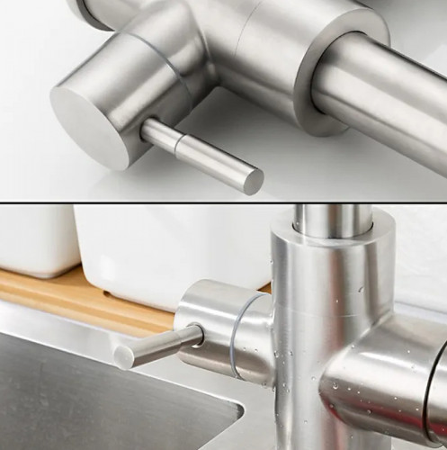 Смеситель для кухни Frap F4348 Сатин нержавеющая сталь