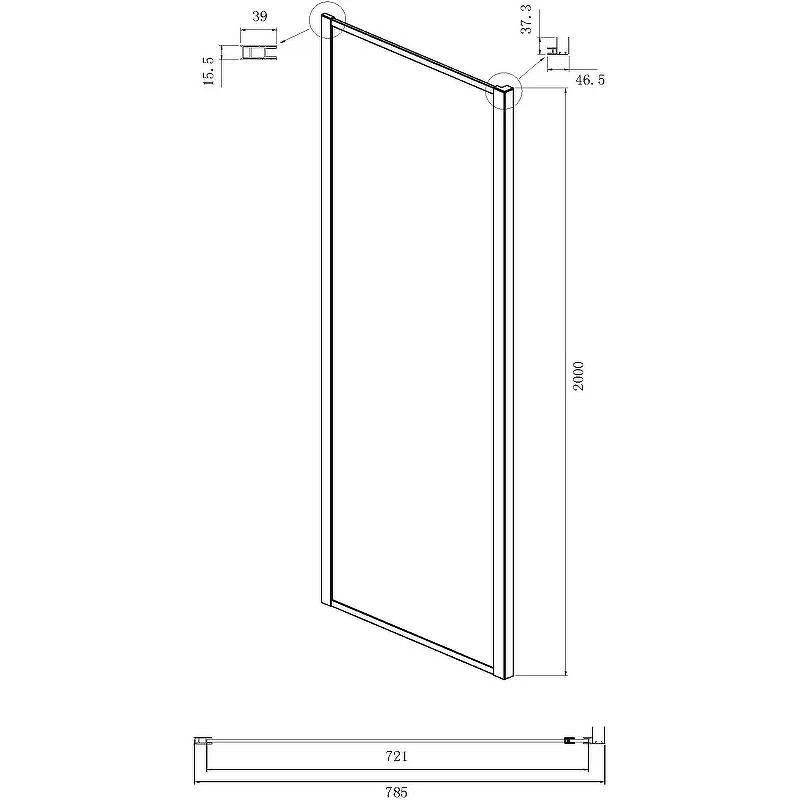 Душевая стенка Ambassador Forsa 80 80AX профиль Хром cтекло прозрачное