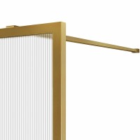 Душевая перегородка Vincea Walk-In 100 VSW-1HP100FLBG профиль Брашированное золото стекло рифленое