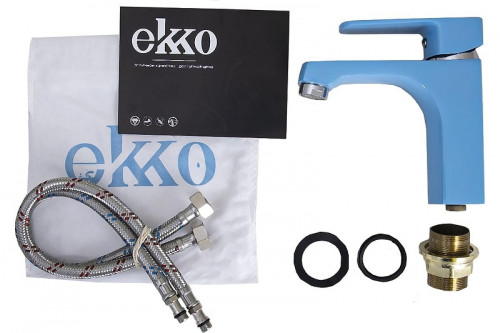 Смеситель для раковины Ekko E10304 цвет Хром Синий