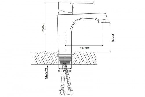 Смеситель для раковины Ekko E10304 цвет Хром Синий