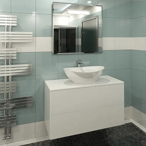 Тумба под раковину Orange Otto Ot-100TuMDF подвесная Белый глянцевый МДФ / ЛДСП