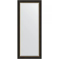Зеркало Evoform Exclusive 154х64 BY 3930 с фацетом в багетной раме - Черное дерево с золотом 71 мм стекло