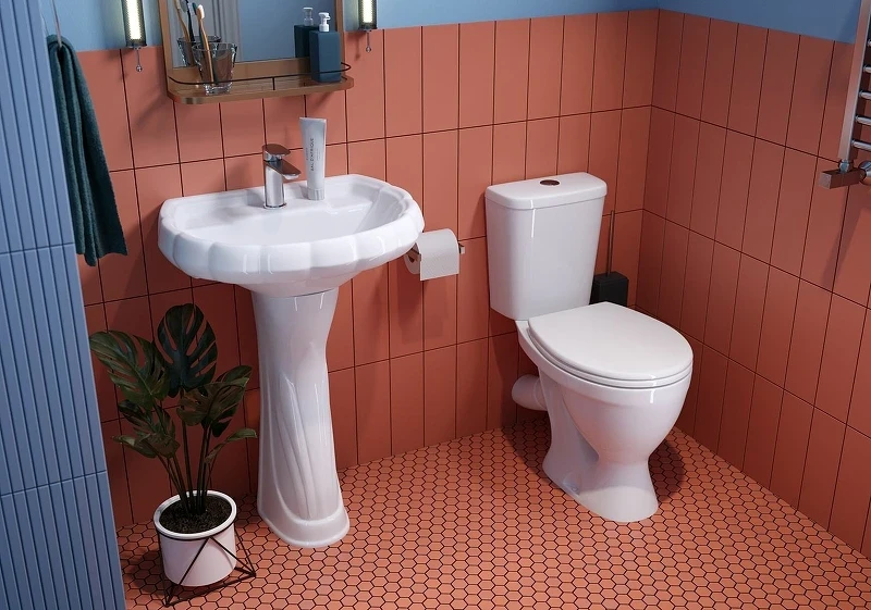 Унитаз-компакт Sanita Формат Эконом WC.CC/Format/1-P/WHT.G/S1 с бачком и сиденьем