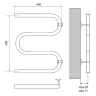 Водяной полотенцесушитель Melodia della vita Simple М-образный 50х40х1 MTRSP5040 Полированная сталь