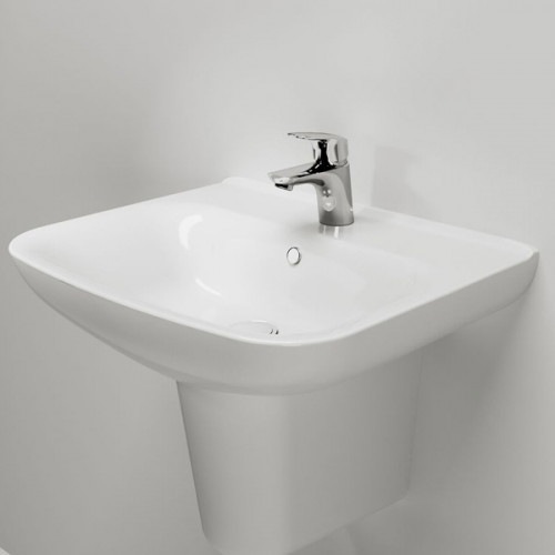 Раковина AM.PM Like 55 C804221WH Белая фарфор подвесная, на пьедестале, на полупьедестале