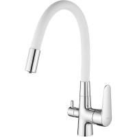 Смеситель для кухни ESKO Coral CL 03 W Хром Белый латунь