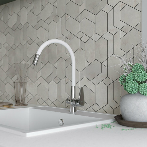 Смеситель для кухни ESKO Coral CL 03 W Хром Белый латунь