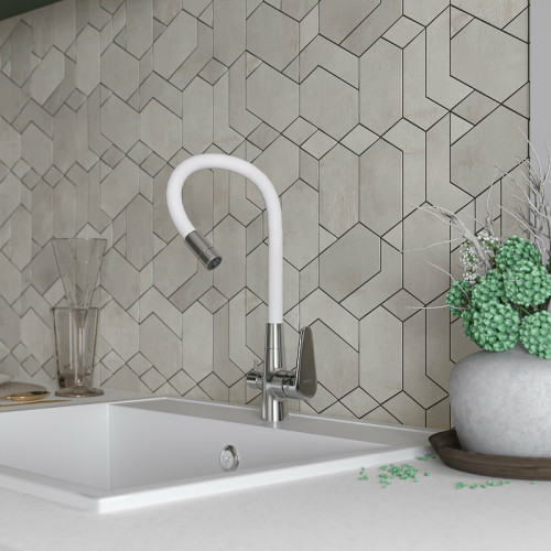 Смеситель для кухни ESKO Coral CL 03 W Хром Белый латунь