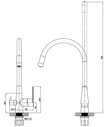 Смеситель для кухни ESKO Coral CL 03 W Хром Белый латунь